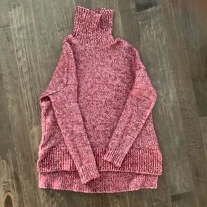 J. Crew Marled Pink Turtleneck, M